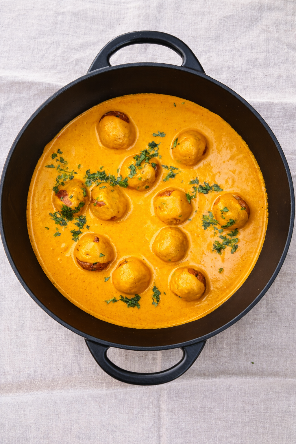 Tofu-Balls mit Chlorella-Turmeric-Sauce