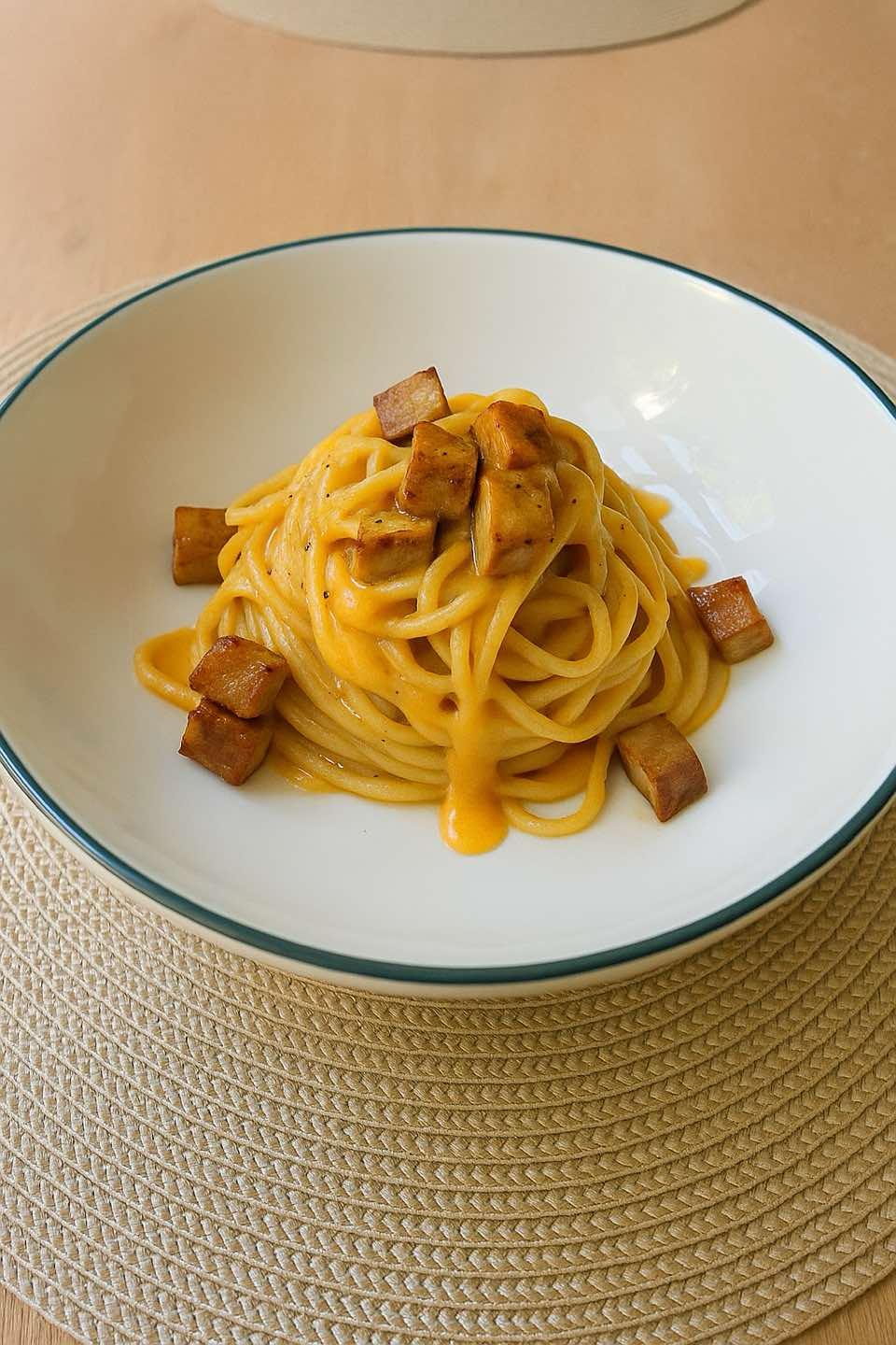 Vegane Carbonara mit Chlorella