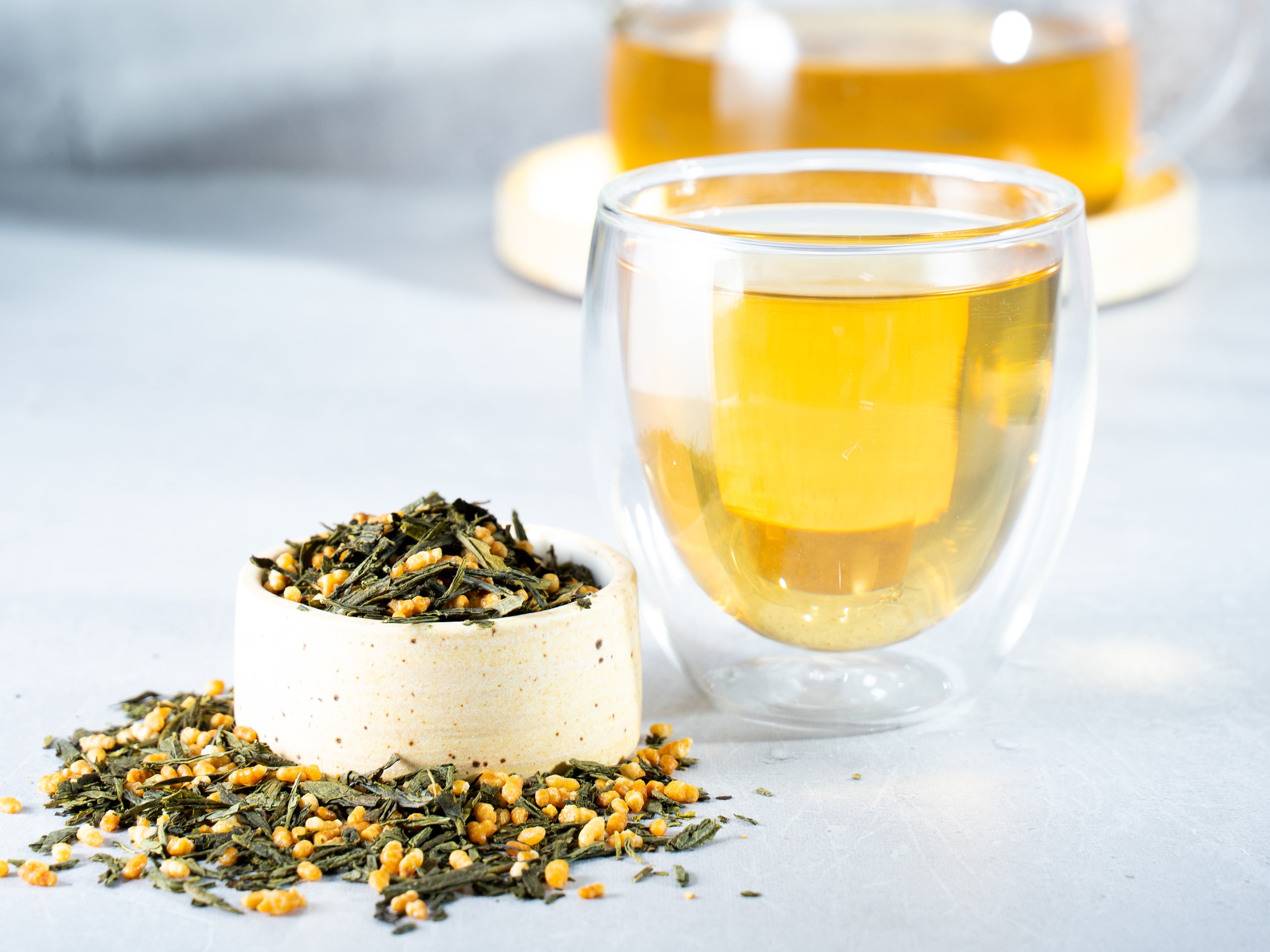 Genmaicha Grüner Tee Zubereitung Arigato Tee