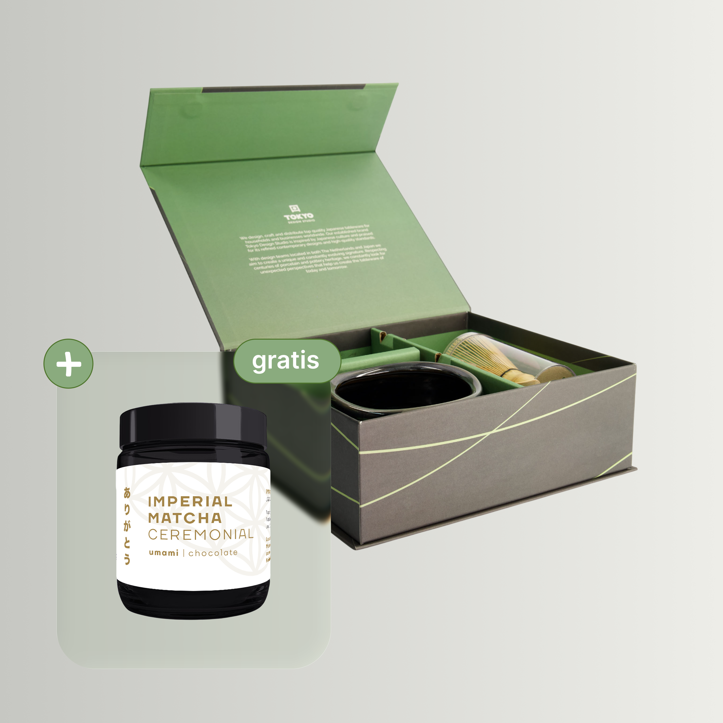 Matcha Set inkl. kostenlosem Ceremonial Signature Matcha (Matcha Schale Chawan, Matcha-Besen Chasen & Bambuslöffel Chashaku)