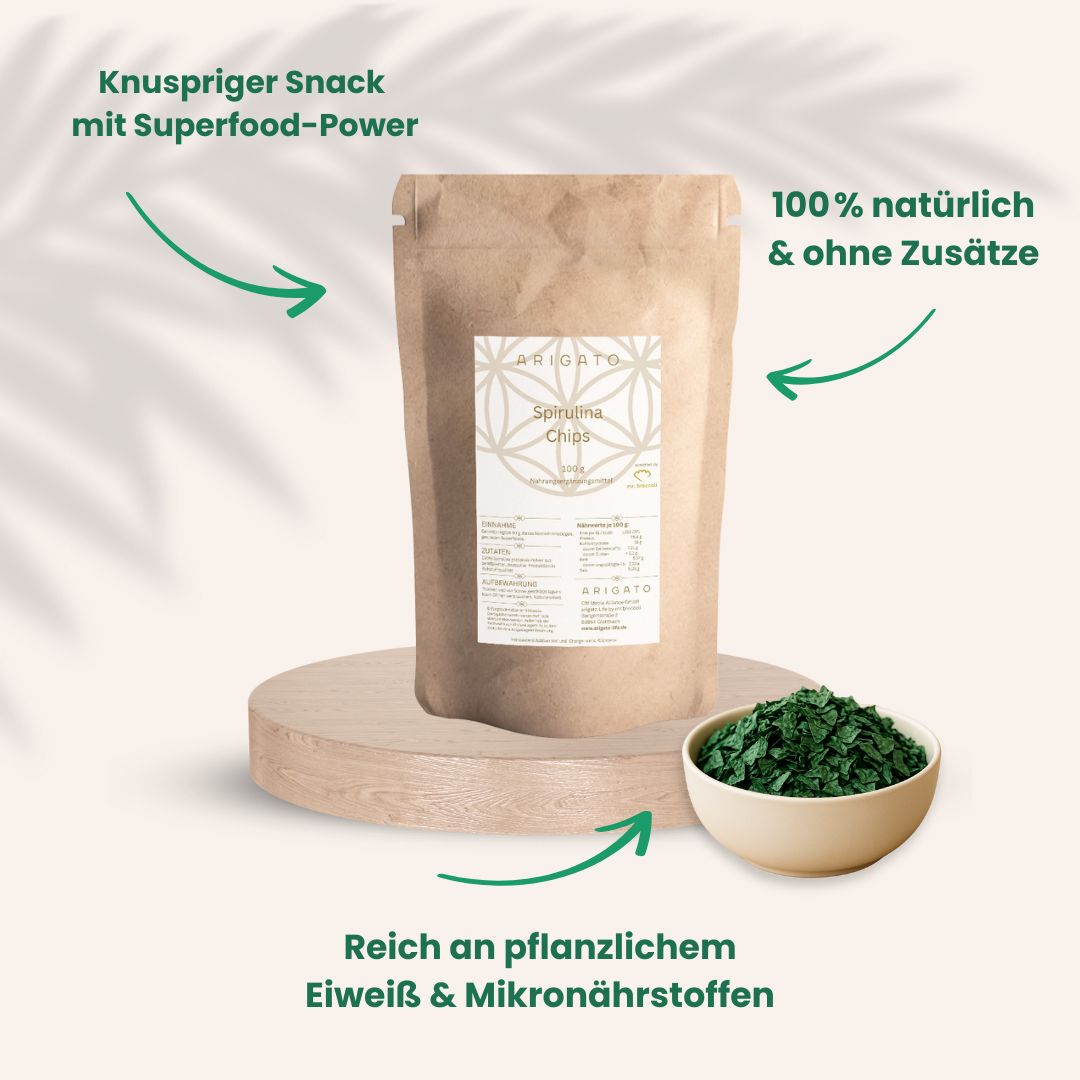 Premium Rohkost Spirulina - Leckere Spirulina Flakes aus 🇩🇪 (ohne Pestizide)