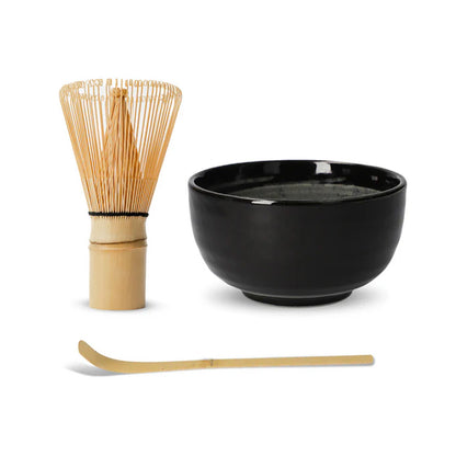Matcha Set (Matcha Schale Chawan, Matcha-Besen Chasen & Bambuslöffel Chashaku)