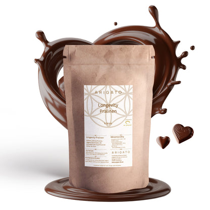 Longevity Pralines Hochfein - 80% Edelsüße Schokolade (Raw Kakao)