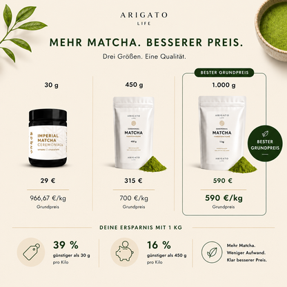 1 KG Matcha Mega Pack - Contest Blend Qualität aus Japan
