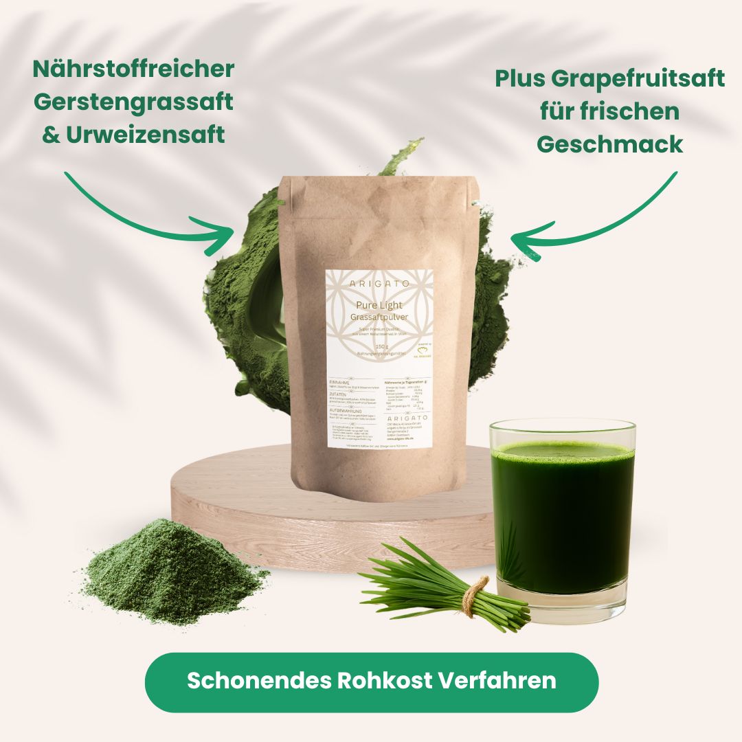 Essence of Sun. Pure Love & Light Grassaft mit Urgerste und Urweizen